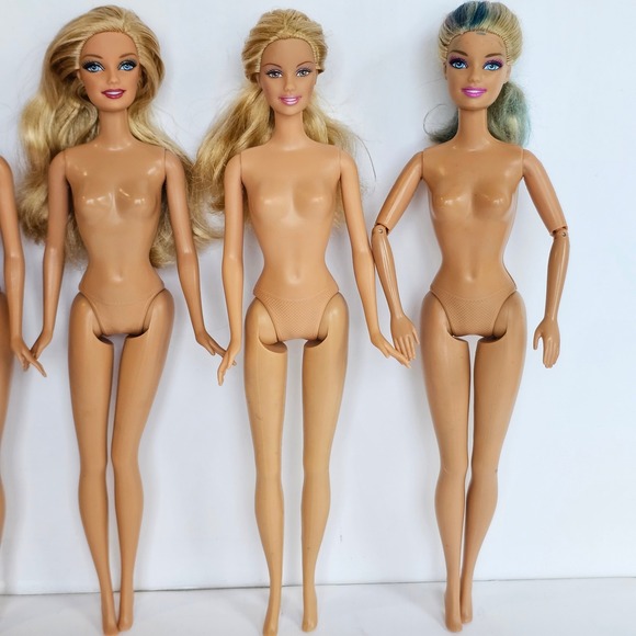 Lot of 5 90s Barbie Blonde Blue Eyes Mattel Fashion Nude OOAK Knees Bend 1294 - Picture 8 of 11